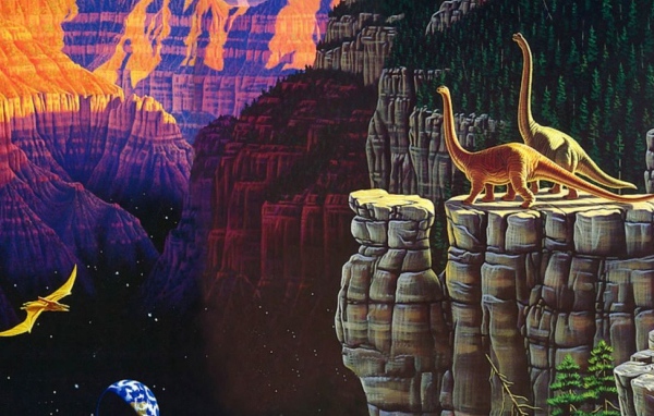 Пейзаж с динозаврами