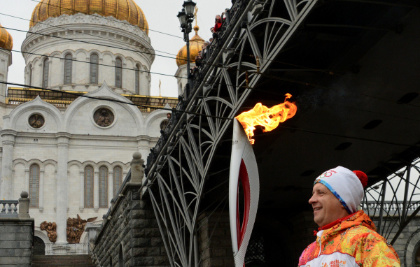 Олимпийскй огонь в Москве к Сочи 2014