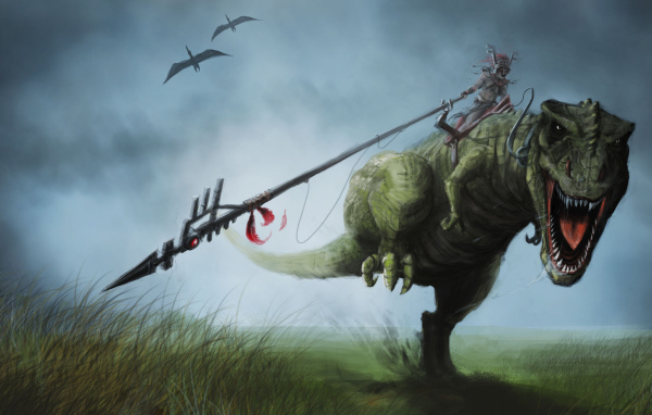 Всадник на динозавре