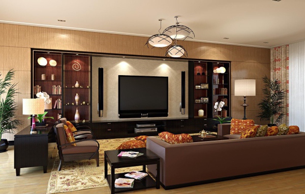 Строгий дизайн гостиной