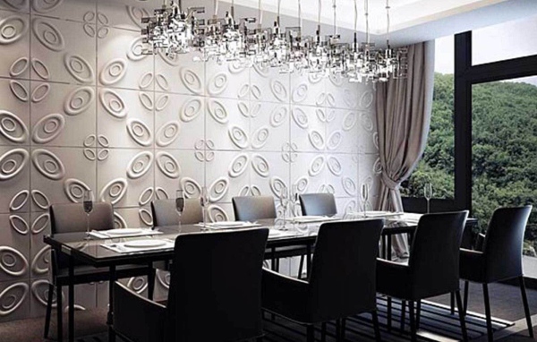 Лепные стены в столовой