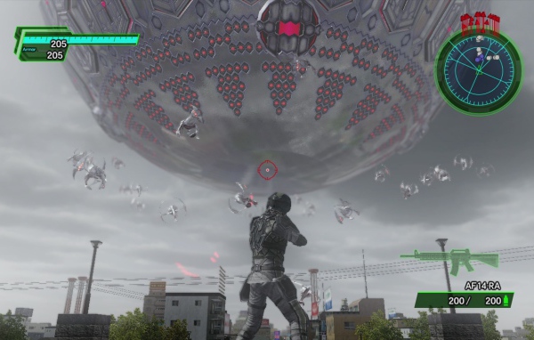 Вид в игре Earth defense force 2025