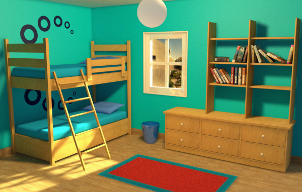 Деревянная мебель в детской комнате