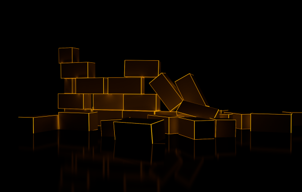 Забор из коричневых параллелепипедов