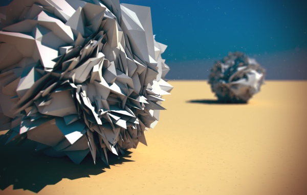 Шары из бумаги в пустыне