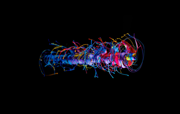 Красочная абстракция на черном фоне