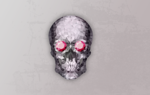 Кристальный красноглазый череп