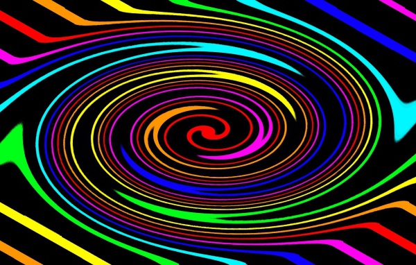 Воронка из радужных линий