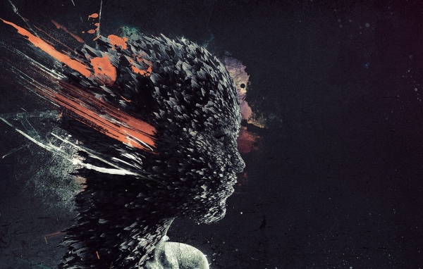 Голова девушки из 3Д структур