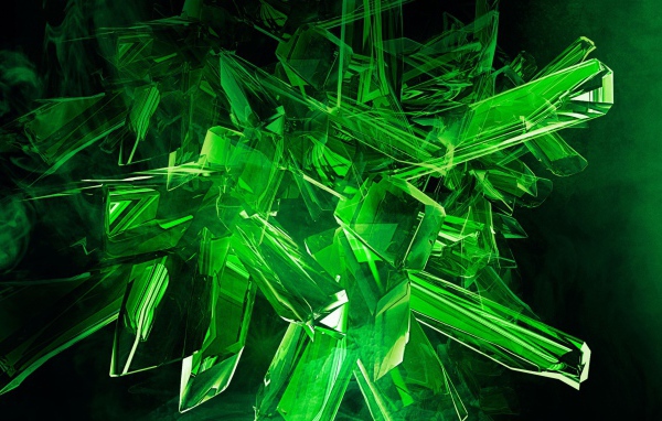 Зеленые кристаллы, 3Д графика