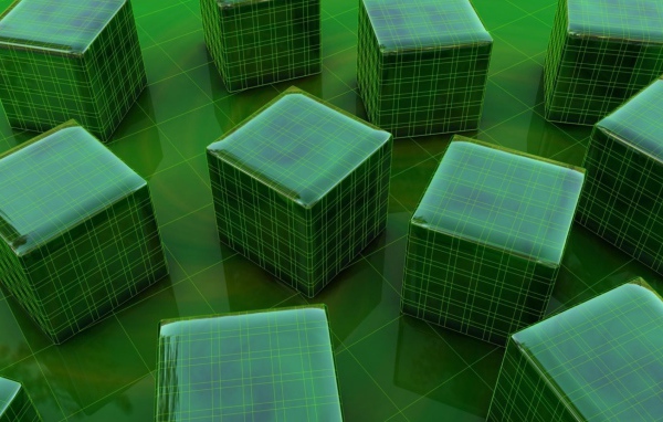 Зеленые клетчатые кубы