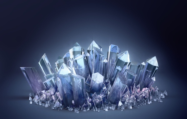 Height of glass crystals