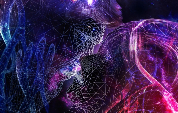 Целующиеся люди в 3Д