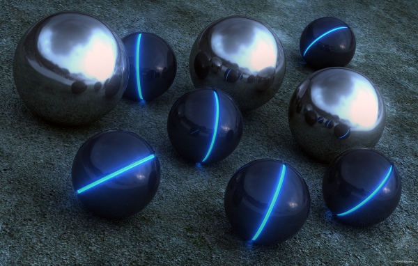 Сферы отражаются друг в друге