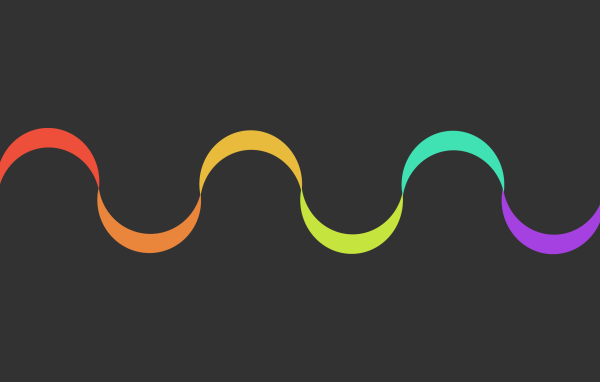 Волнистая разноцветная лента