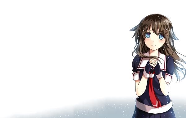 Аниме девушка Кантай, белый фон