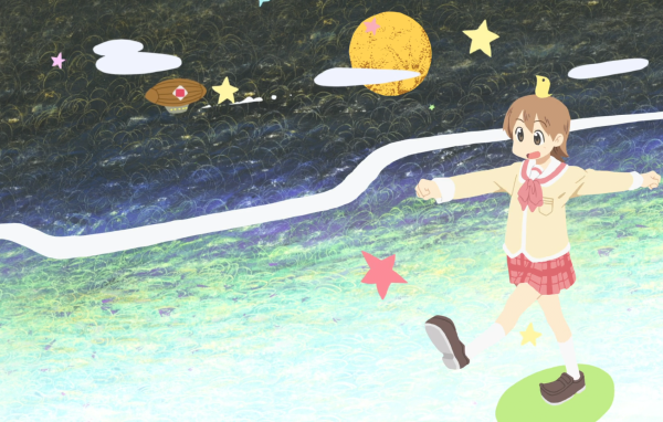 Аниме девушка на детском рисунке