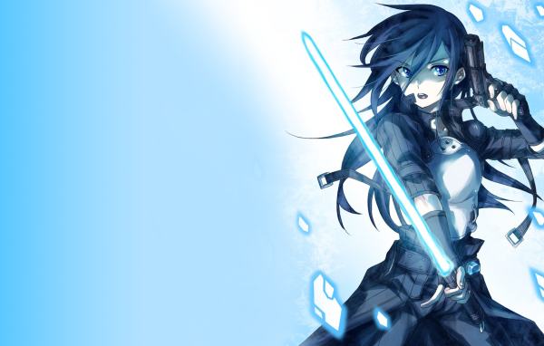 Аниме девушка со световым мечом