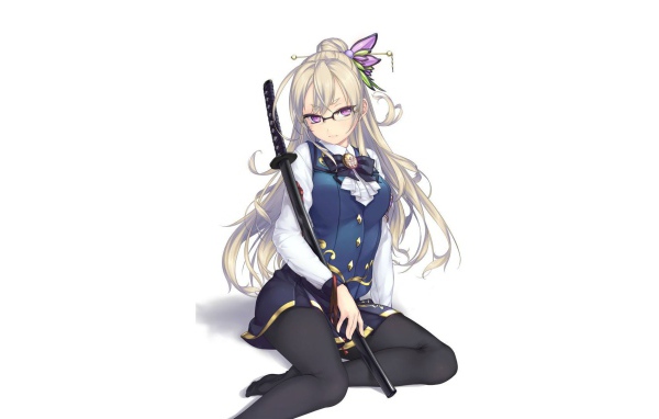 Девочка аниме с катаной в руке