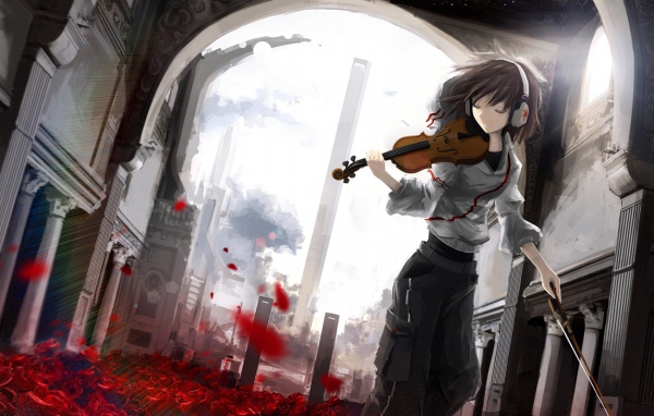 Девушка со скрипкой аниме