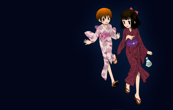 Девушки аниме в кимоно