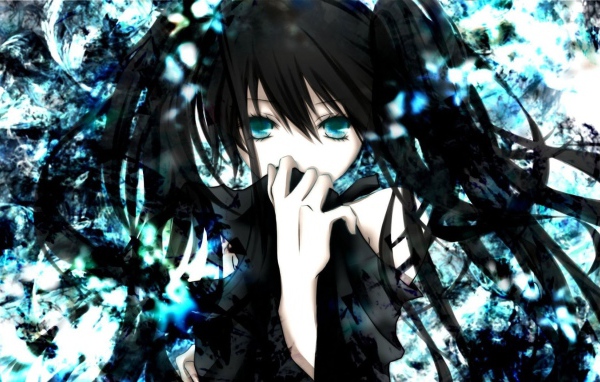 Голубоглазая девушка аниме Black Rock Shooter