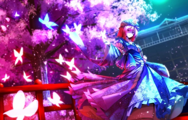 Бабочки в аниме Saigyouji Yuyuko