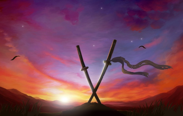 Перекрещенные мечи воткнутые в землю