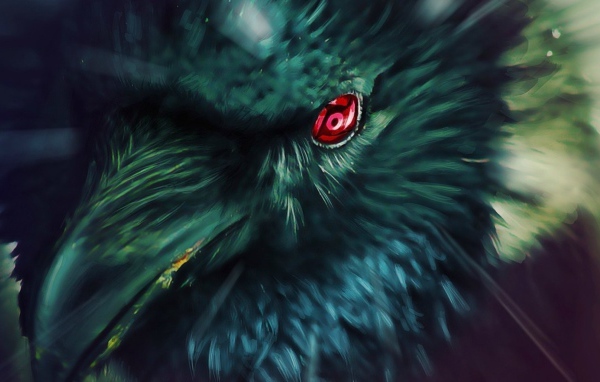 Глаз Шаринган у ворона