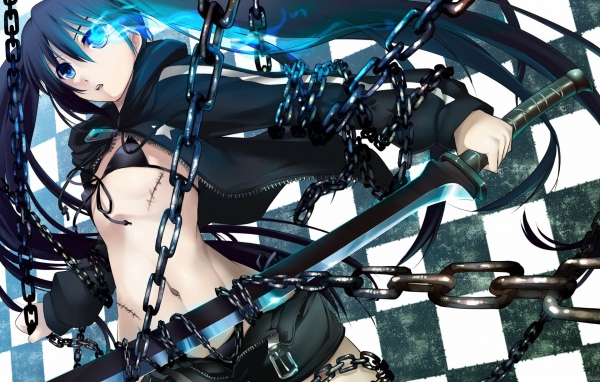 Девушка в цепях, аниме Black Rock Shooter