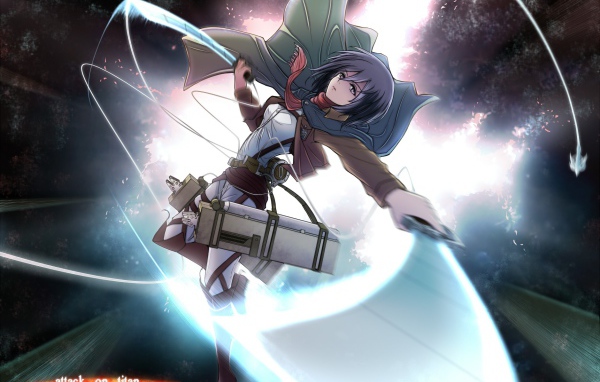 Девушка в полете, аниме Атака Титанов