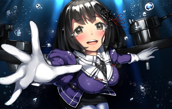 Девочка под водой в аниме Kantai Collection