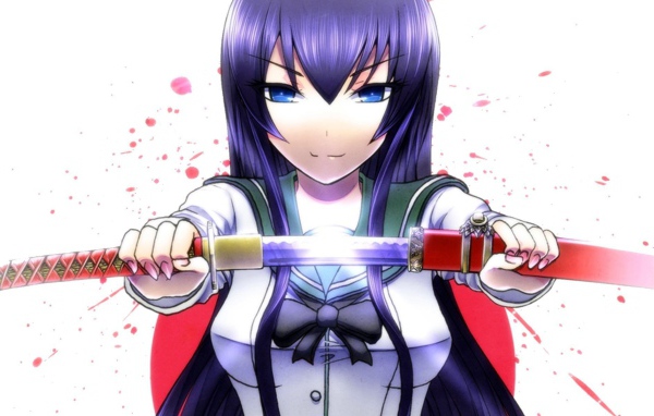 Девушка с катаной в аниме Highschool DxD