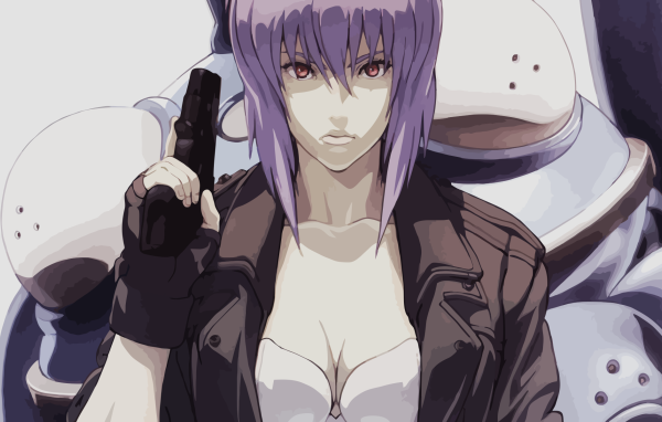 Девушка с пистолетом, аниме Призрак в доспехах