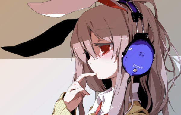 Девушка в наушниках в аниме Touhou Project