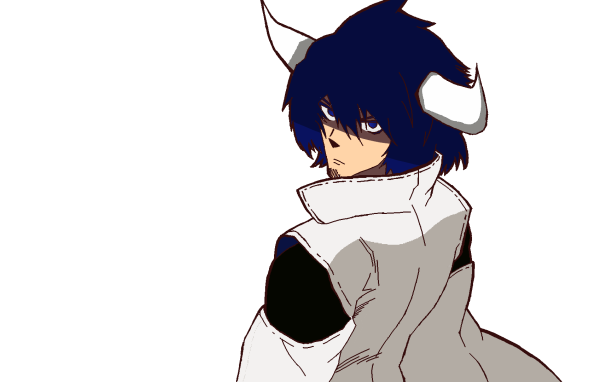 Герой аниме Akame ga Kill с рогами