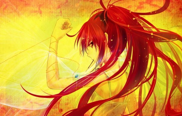 Могучая красноволосая девушка аниме