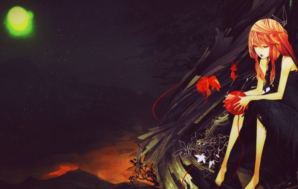 Рыжая девушка в аниме Guilty Crown