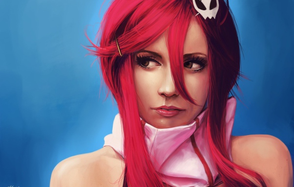 Красноволосая девушка из аниме Гуррен-Лаганн