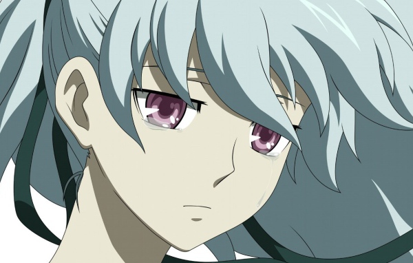Грустная девушка в аниме Темнее черного