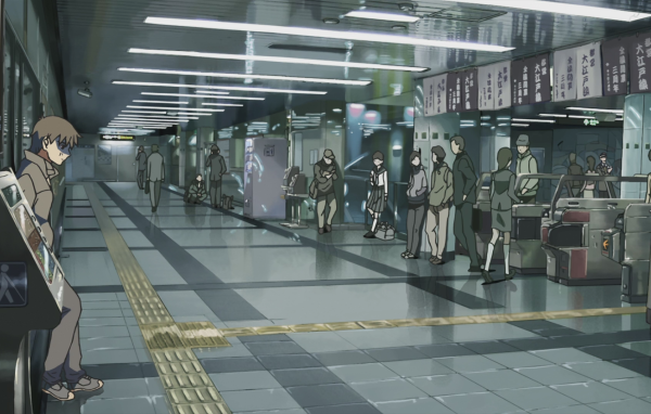 Станция метро в аниме Пять сантиметров в секунду