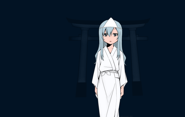 Героиня аниме с голубыми волосами