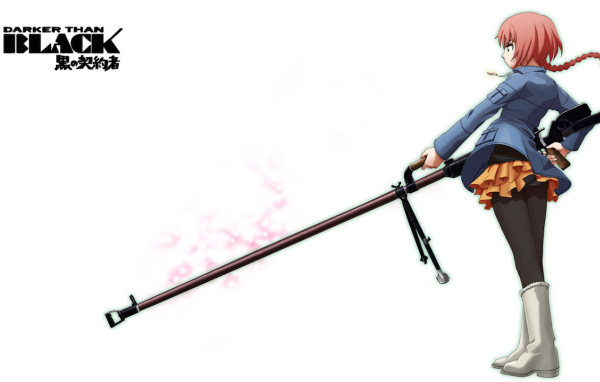 Героиня с оружием в аниме Темнее черного