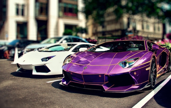 Сиреневый и белый Ламборгини