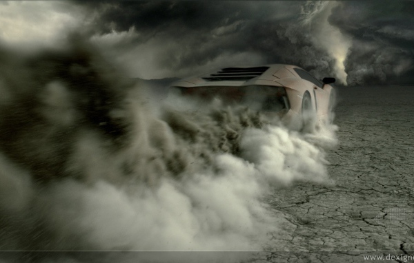 Ламборгини поднял за собой пыль