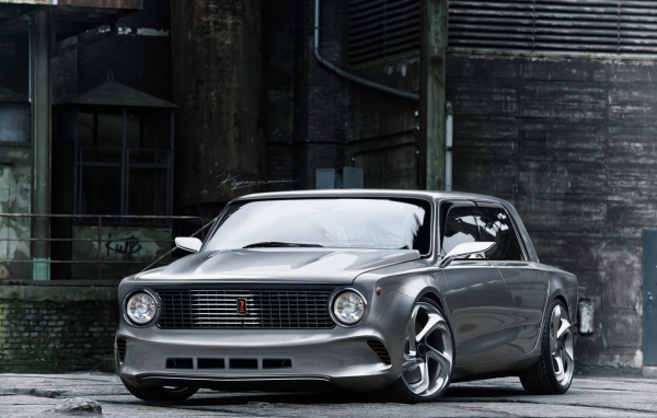 Серый ВАЗ после тюнинга