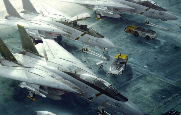 Истребители в ангаре