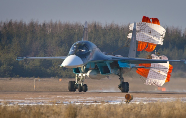 Посадка истребителя Су 34