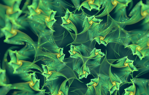 Абстрактный фон, зеленые фракталы