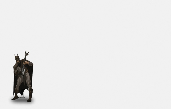 Бетман в черном, серый фон